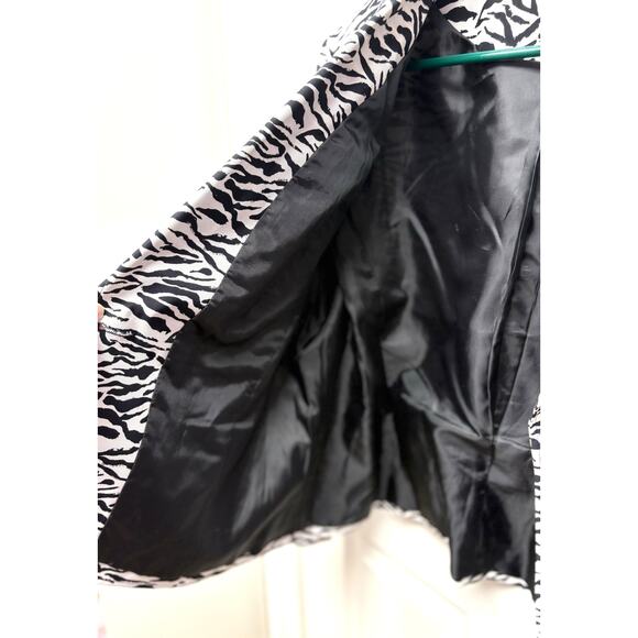 Harve Bernard Zebra Stripe Blazer, Lined, Shoulder Pads, Women's Size XL - Picture 2 of 9